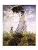 Woman with a Parasol - Madame Monet and Her Son by Claude Monet Framed Canvas Print